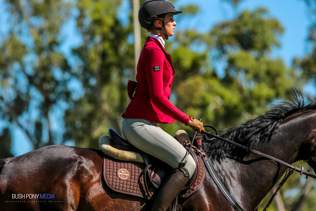 HLH Second Skin Show Jacket in Crimson Red V1 HLH EQUESTRIAN